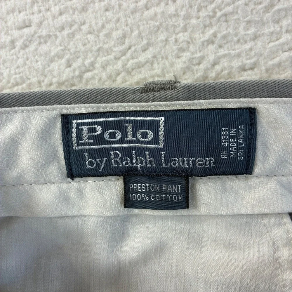 Polo Ralph Lauren‎ Preston Chino Pants Mens 40x32 Beige Cotton Flat Front Preppy